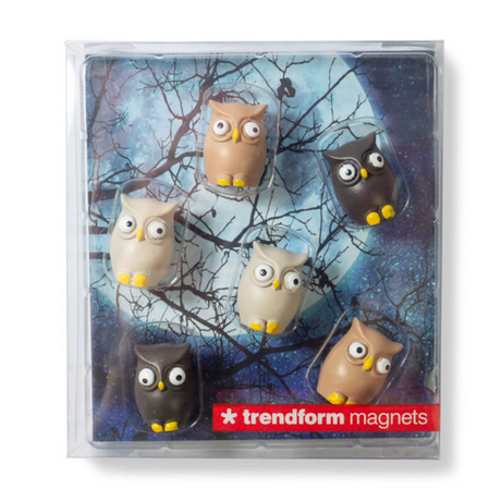 Ugle magneter, 6-pakk - kjøleskapsmagneter