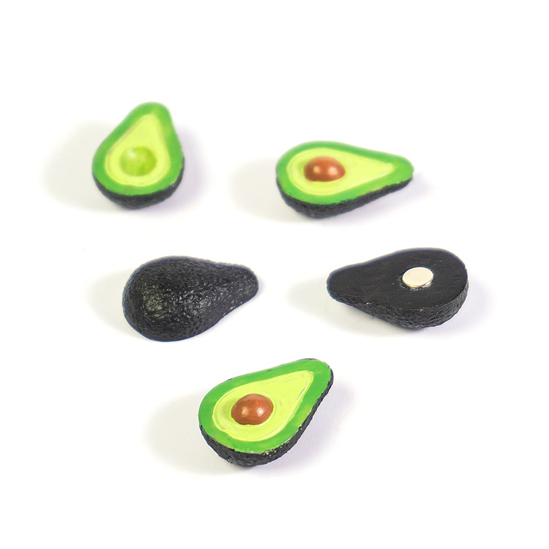 Avokado magneter, 5-pakk - kjøleskapsmagneter