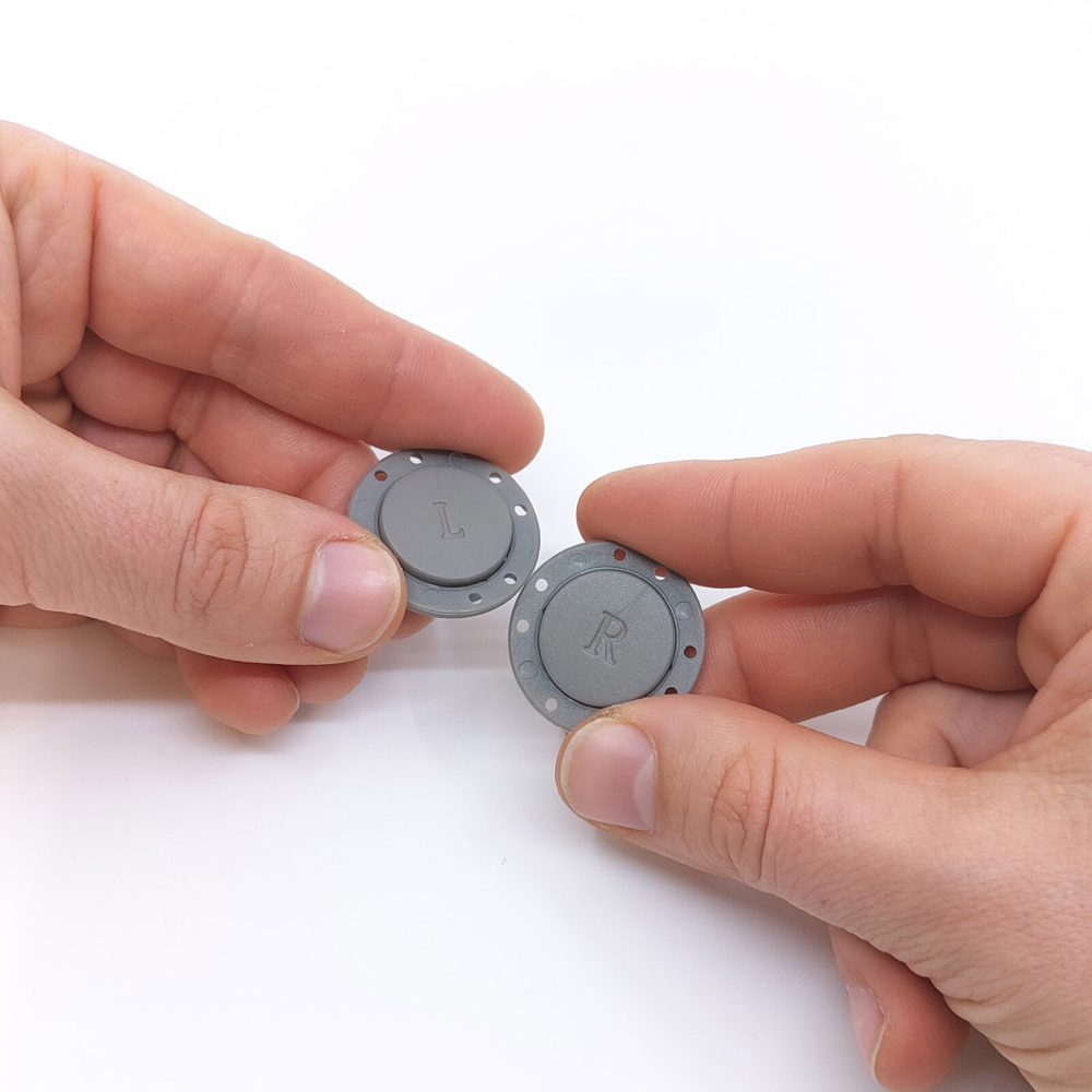 Magnetisk knapp rund Ø26 mm., grå