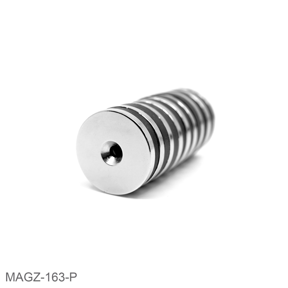 Countersunk supermagnet, 34x4 mm. (neodymium)