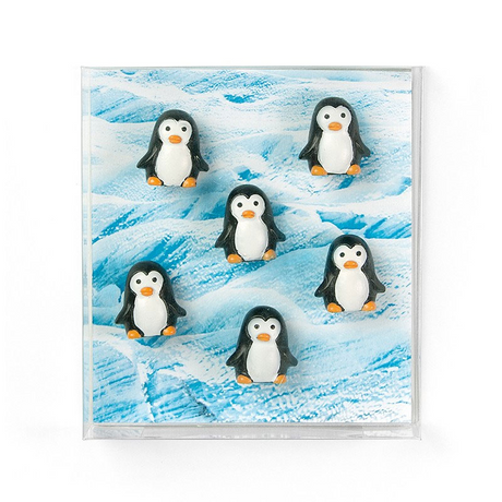 Pingvin magneter, 6-pakk - kjøleskapsmagneter