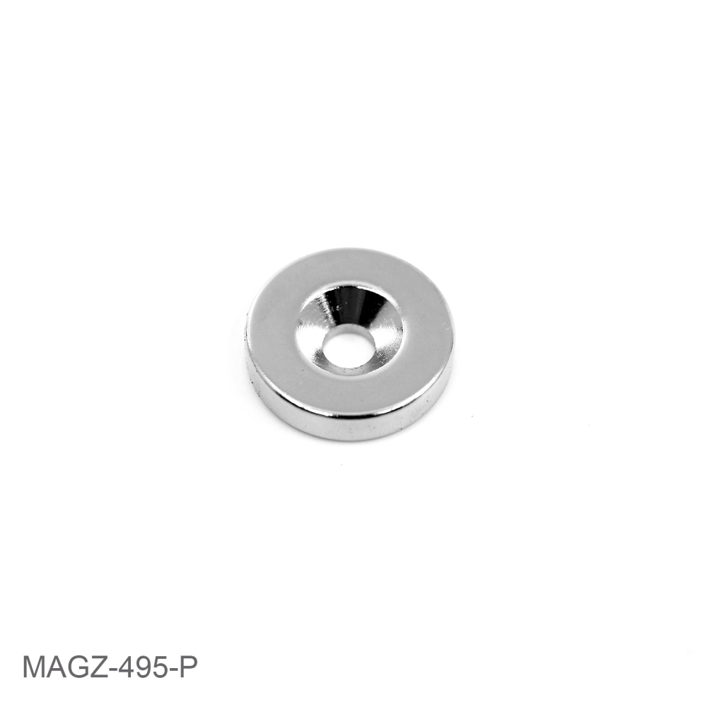 Countersunk supermagnet, 18x4 mm. (neodymium)