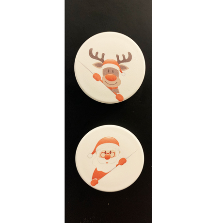 Julenisse- og Rudolf-magneter, 2-pakning