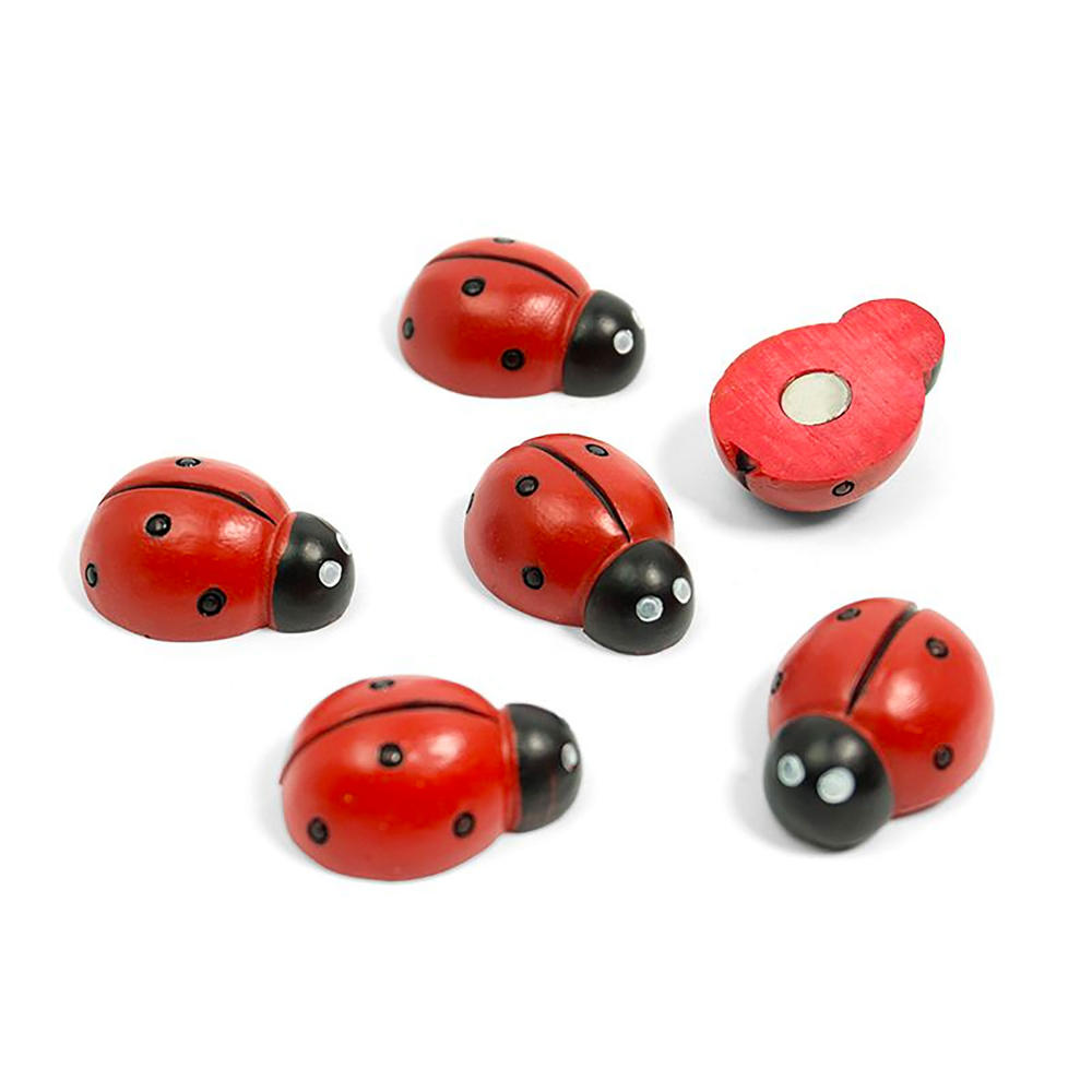 LADYBUG Magneter, 6-pakk - kjøleskapsmagneter