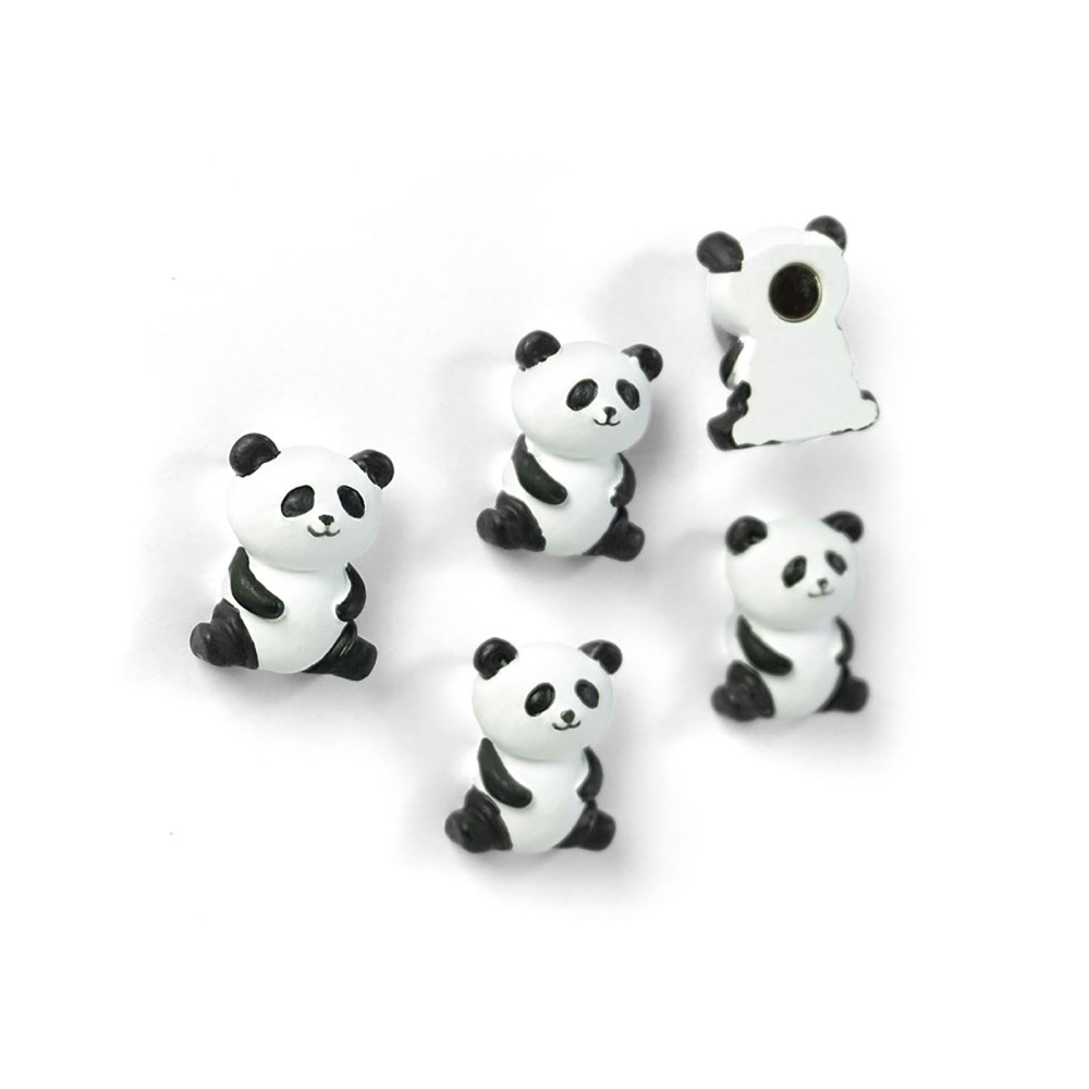 Panda magneter, 5-pakk - kjøleskapsmagneter